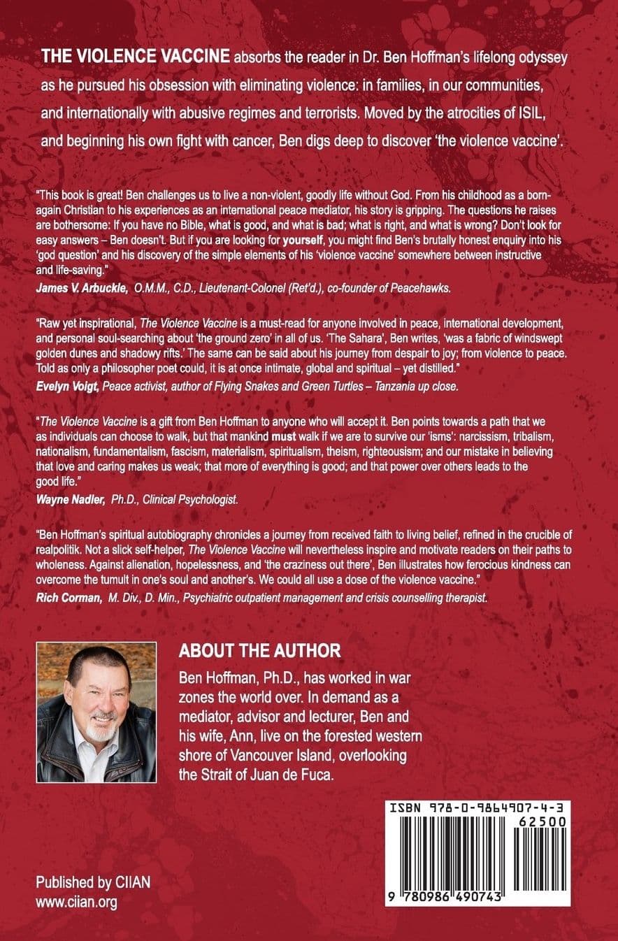Back cover of The Violence Vaccine